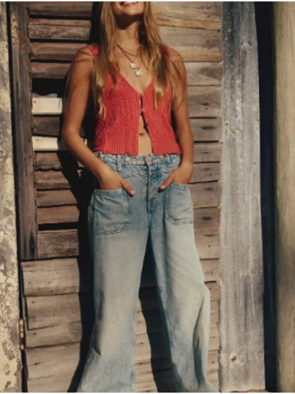 Free People Palmer Cuffed Baggy Jeans; La La Land; Size 29; NWT